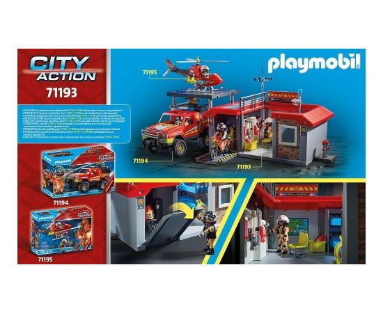 PLAYMOBIL 71193 City Action Take Along Fire Station Construction Toy