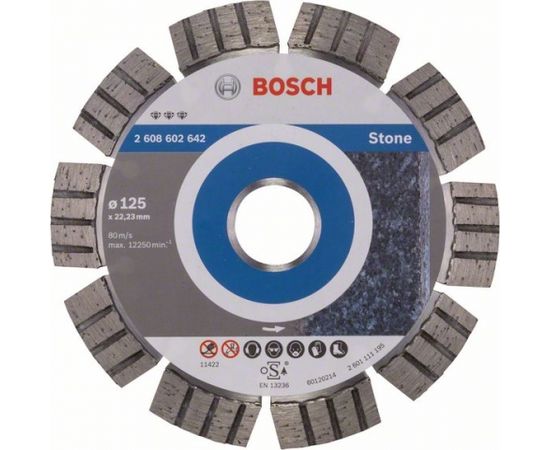 Dimanta griešanas disks Bosch BEST FOR STONE; 125 mm