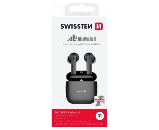 Swissten ALUPODS II TWS Bluetooth Стерео Гарнитура с Микрофоном