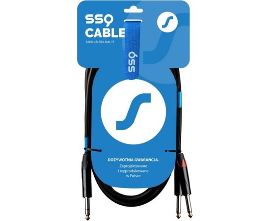 SSQ JSJM1 SS-1452 Cable Jack Stereo - 2x Jack Mono 1 m Black