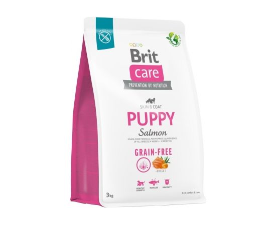 Dry food for puppies and young dogs of all breeds (4 weeks - 12 months).Brit Care Dog Grain-Free Puppy Salmon 3kg