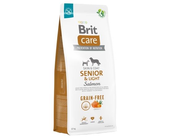 Dry food for older dogs, all breeds (over 7 years of age) Brit Care Dog Grain-Free Senior&Light Salmon 12kg