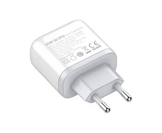 Wall charger LDNIO A2526C USB, USB-C 45W + USB-C - USB-C Cable