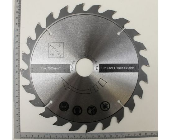 Ripzāģa asmens HW Ø216x2,8x30mm, z24, Scheppach