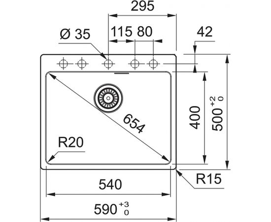 Franke Maris MRG 610-54 TL Fragranīta Pelēks