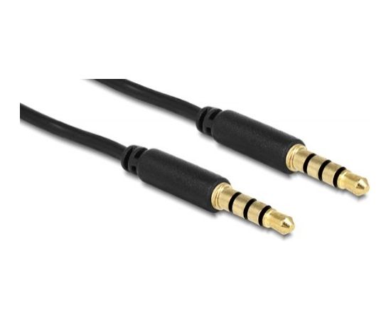 Delock cable Audio 3.5mm male/male 4-pin black 5.0m