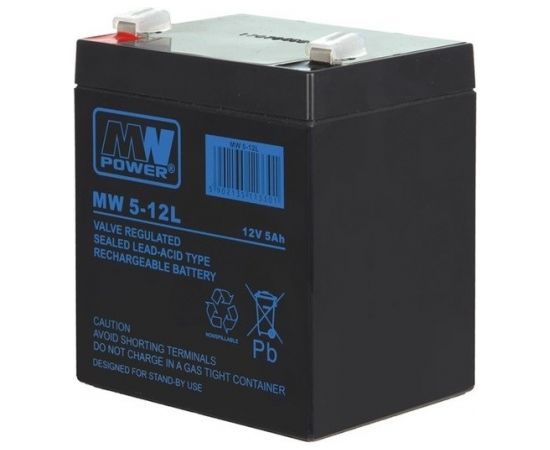 MPL MW POWER MW 5-12L UPS battery Lead-acid accumulator VRLA AGM Maintenance-free 12 V 5 Ah Black