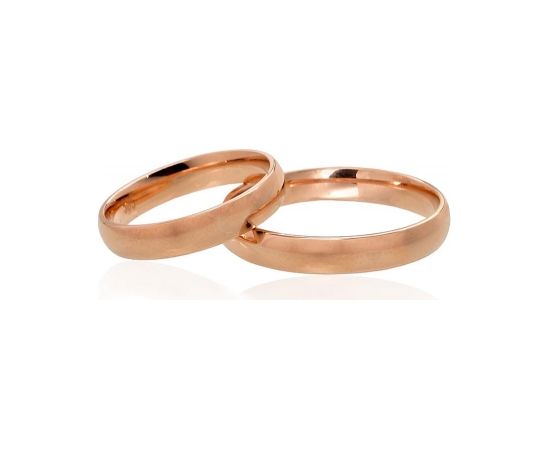 Золотое обручальное кольцо #1101091(Au-R), Красное Золото 585°, Размер: 21, 3.61 гр.