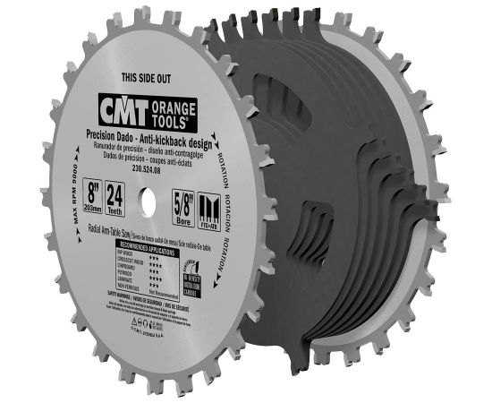 Griešanas disks kokam CMT 230; 206x6,35-22,23x15.87; Z24; -5°