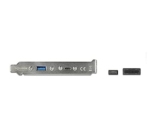 DeLOCK slot bracket with 1x USB Type-C and 1x USB Type-A port, adapter (black, 50cm)