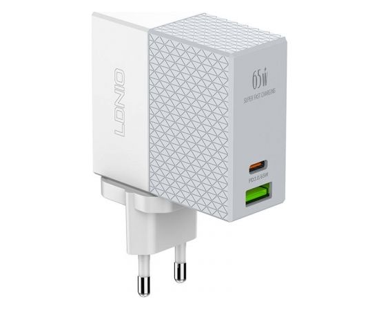 Wall charger LDNIO A2620C USB, USB-C 65W + USB-C - USB-C cable