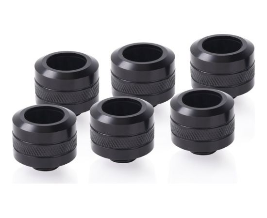 Alphacool Eiszapfen PRO 16mm HardTube Fitting G1 / 4 - Deep Black Sixpack, connection