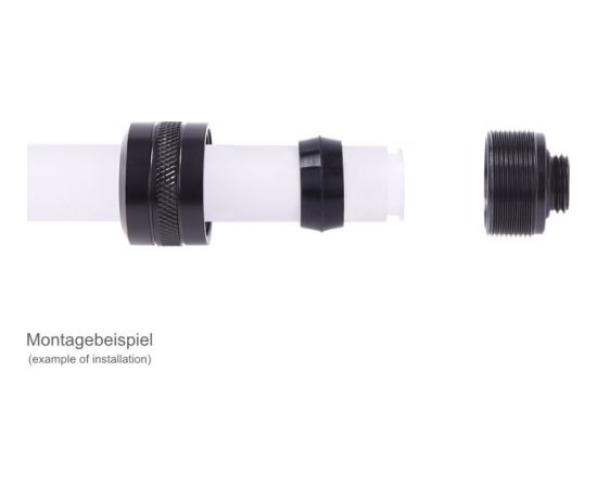 Alphacool Eiszapfen PRO 16mm HardTube Fitting G1 / 4 - Deep Black Sixpack, connection