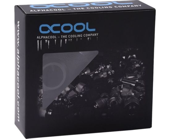 Alphacool Eiszapfen PRO 16mm HardTube Fitting G1 / 4 - Deep Black Sixpack, connection