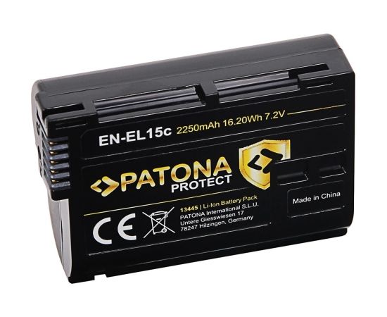 Patona Protect EN-EL15C 2250mAh / 16,2Wh battery for Nikon D500, D610, D750, D800, D800E, D810, D810A, D850, D7000, D7100, D7200, Z5, Z6, Z7