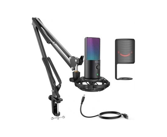 RGB, USB MICROPHONE BUNDLE WITH ARM STAND & SHOCK MOUNT FOR STREAMING FIFINE T669 PRO / FIFINET669PRO3