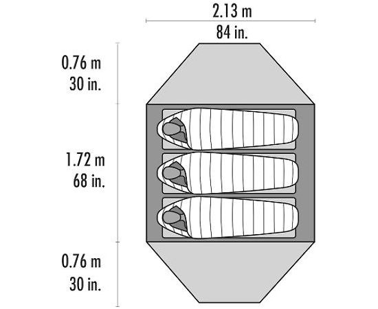 MSR Elixir 3 (V2) kupola telts, zaļa