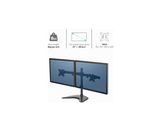 Monitora stiprinājums Fellowes Seasa Freestanding Dual Horizontal Monitor Arm