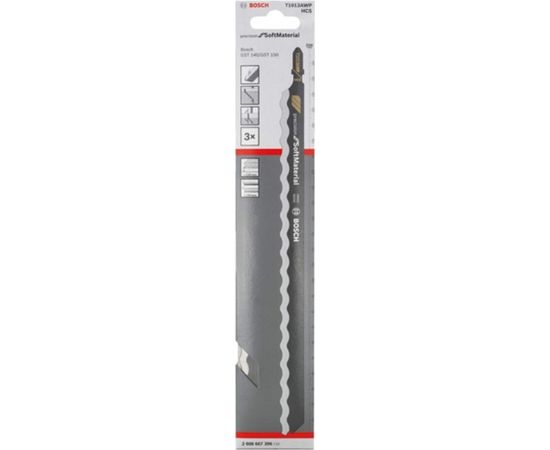 Bosch Jigsaw Blade T 1013 AWP Precision for Soft Material, 250mm (3 pieces)