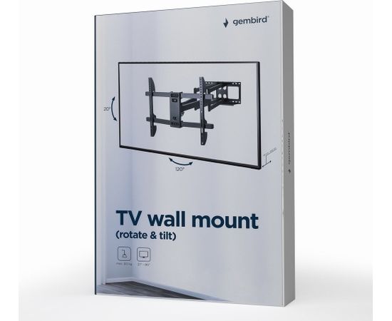 Gembird WM-80ST-02 Full-motion TV wall mount, 37" - 80'' (60 kg)