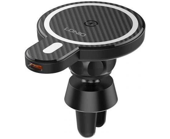 LDNIO Car Mount ,MA20 with inductive charger 15W and metal ring (Black)