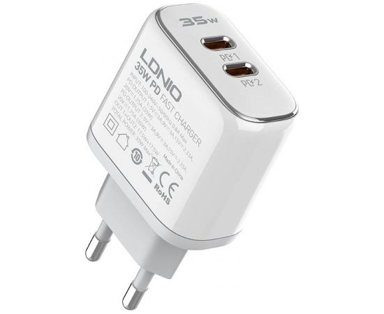 Wall charger LDNIO A2528C 2USB-C 35W + USB-C - USB-C cable