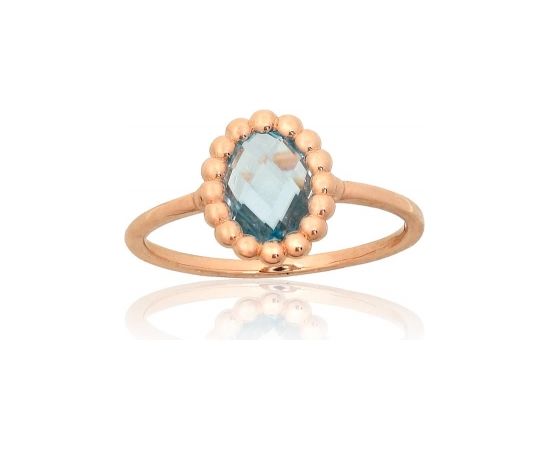 Золотое кольцо #1101149(Au-R)_TZLB, Красное Золото 585°, Небесно-голубой топаз, Размер: 16.5, 1.6 гр.