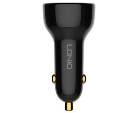 LDNIO C101 Car Charger, USB + USB-C, 100W + USB-C to USB-C Cable (Black)