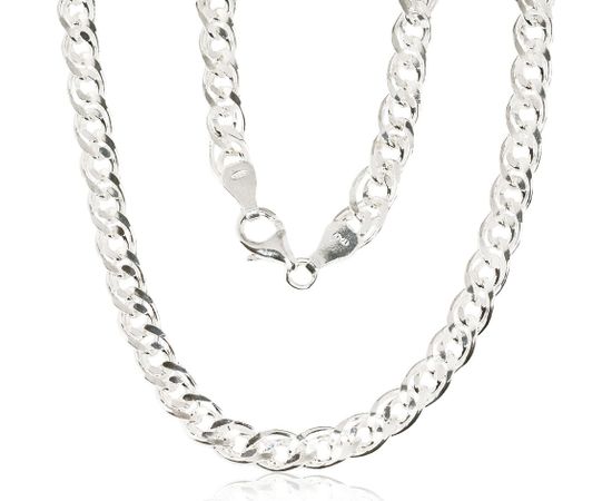 Серебряная цепочка Мона-лиза 6 мм, алмазная обработка граней #2400106, Серебро 925°, длина: 50 см, 23.1 гр.