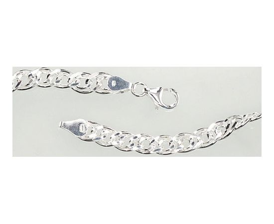 Серебряная цепочка Мона-лиза 6 мм, алмазная обработка граней #2400106, Серебро 925°, длина: 50 см, 23.2 гр.