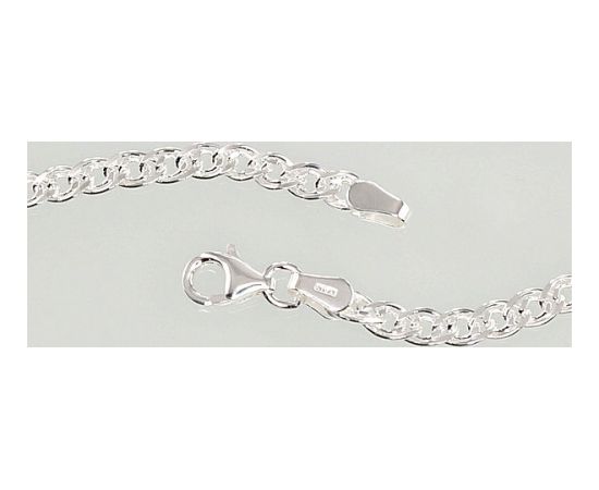 Серебряная цепочка Мона-лиза 3.1 мм, алмазная обработка граней #2400077, Серебро 925°, длина: 45 см, 8.5 гр.