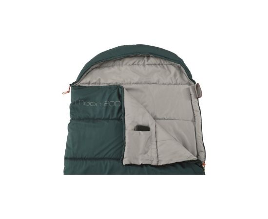 Easy Camp Camp Moon 200 "L", Sleeping Bag, 220 x 80 cm, 2 way open-end - auto lock, L-shape, Teal