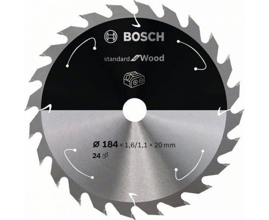 Griešanas disks Bosch Standard for Wood 2608837702; 184x20 mm; Z24