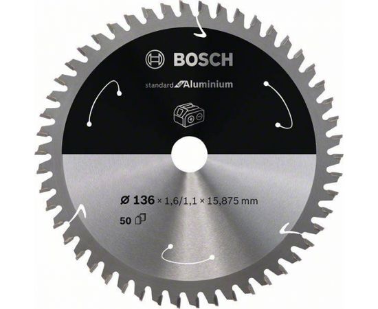 Griešanas disks Bosch Standard for Aluminium 2608837753; 136x16 mm; Z50