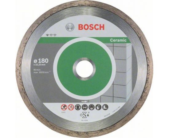 Dimanta griešanas disks Bosch Standard for Ceramic 2608603233; 180x22,23 mm; 10 gab.