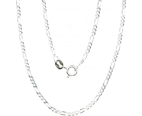 Серебряная цепочка Фигаро 2 мм, алмазная обработка граней #2400054, Серебро 925°, длина: 55 см, 5.3 гр.