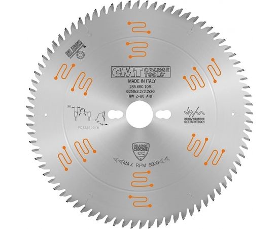 Griešanas disks kokam CMT 285; 250x3,2x30; Z80; 5°