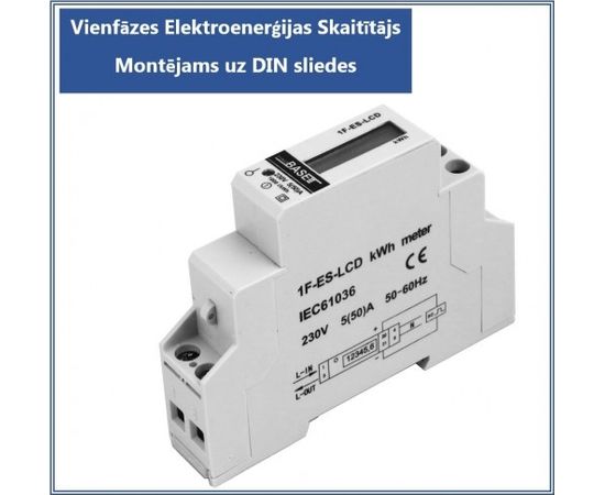 Vienfazes elektribas skaititajs ProBase, 0.25-50A, 230/240V, 1x DIN