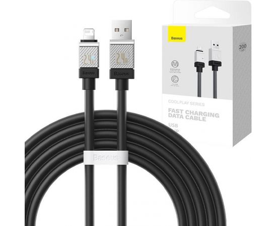 Fast Charging cable Baseus USB-A to Lightning CoolPlay Series 2m, 2.4A (black)