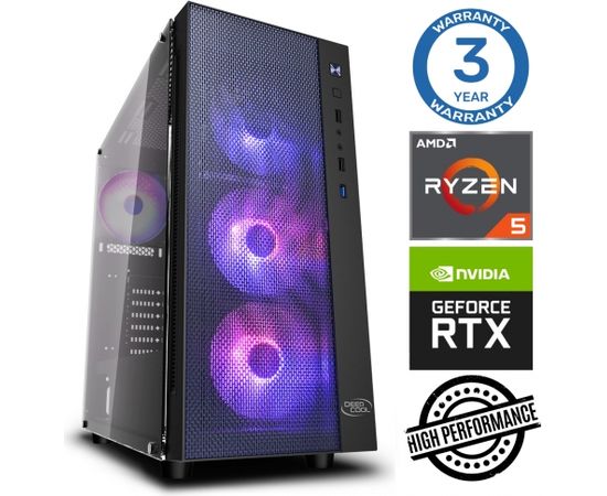 INTOP Ryzen 5 3600 32GB 480SSD M.2 NVME RTX4060Ti 8GB no-OS