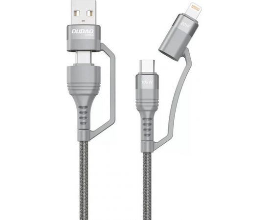 USB cable Dudao L20xs 4in1 USB-C / Lightning / USB-A 2.4A, 1m (gray)