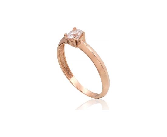 Золотое кольцо #1101077(Au-R)_CZ, Красное Золото 585°, Цирконы, Размер: 18, 1.67 гр.