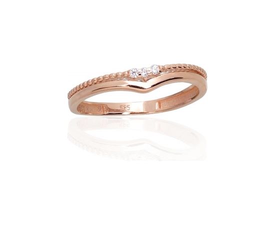 Золотое кольцо #1100987(Au-R)_CZ, Красное Золото 585°, Цирконы, Размер: 17.5, 1.47 гр.