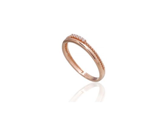 Золотое кольцо #1100986(Au-R)_CZ, Красное Золото 585°, Цирконы, Размер: 17, 1.41 гр.