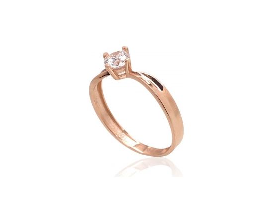 Золотое кольцо #1100936(Au-R)_CZ, Красное Золото 585°, Цирконы, Размер: 19, 1.55 гр.
