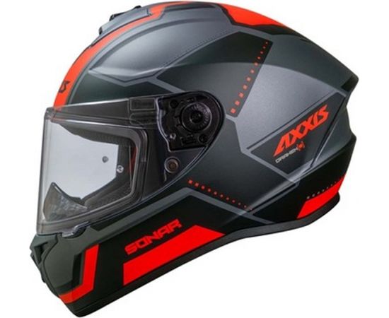 Axxis Helmets, S.a CASCO AXXIS FF112C DRAKEN S SONAR B5 ROJO FLUOR MATE L