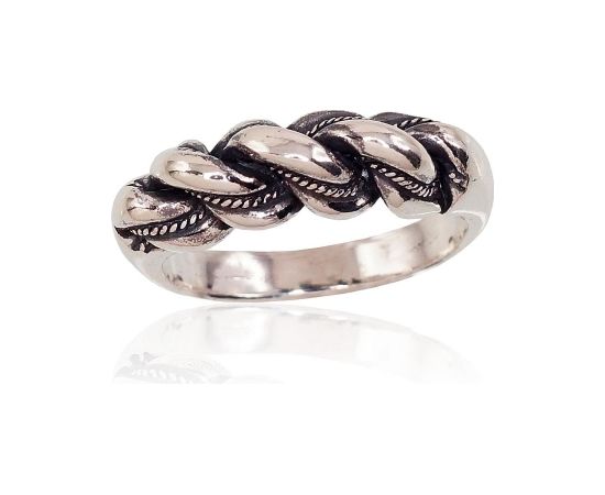 Серебряное кольцо #2100005(POx-Bk), Серебро 925°, оксид (покрытие), Размер: 24, 9.7 гр.