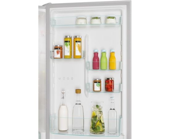 Candy Refrigerator 	CCE3T620ES Energy efficiency class E, Free standing, Combi, Height 200 cm, No Frost system, Fridge net capacity 258 L, Freezer net capacity 119 L, Display, 38 dB, Silver