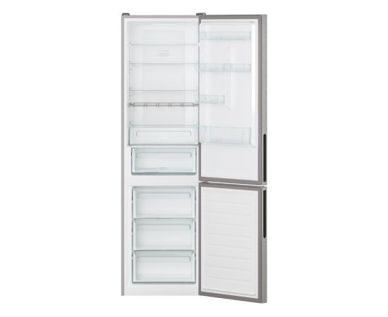 Candy Refrigerator CCE7T620EX Energy efficiency class E, Free standing, Combi, Height 200 cm, No Frost system, Fridge net capacity 258 L, Freezer net capacity 119 L, Display, 37 dB, Silver