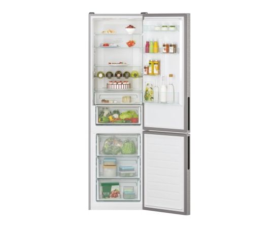 Candy Refrigerator CCE7T620EX Energy efficiency class E, Free standing, Combi, Height 200 cm, No Frost system, Fridge net capacity 258 L, Freezer net capacity 119 L, Display, 37 dB, Silver